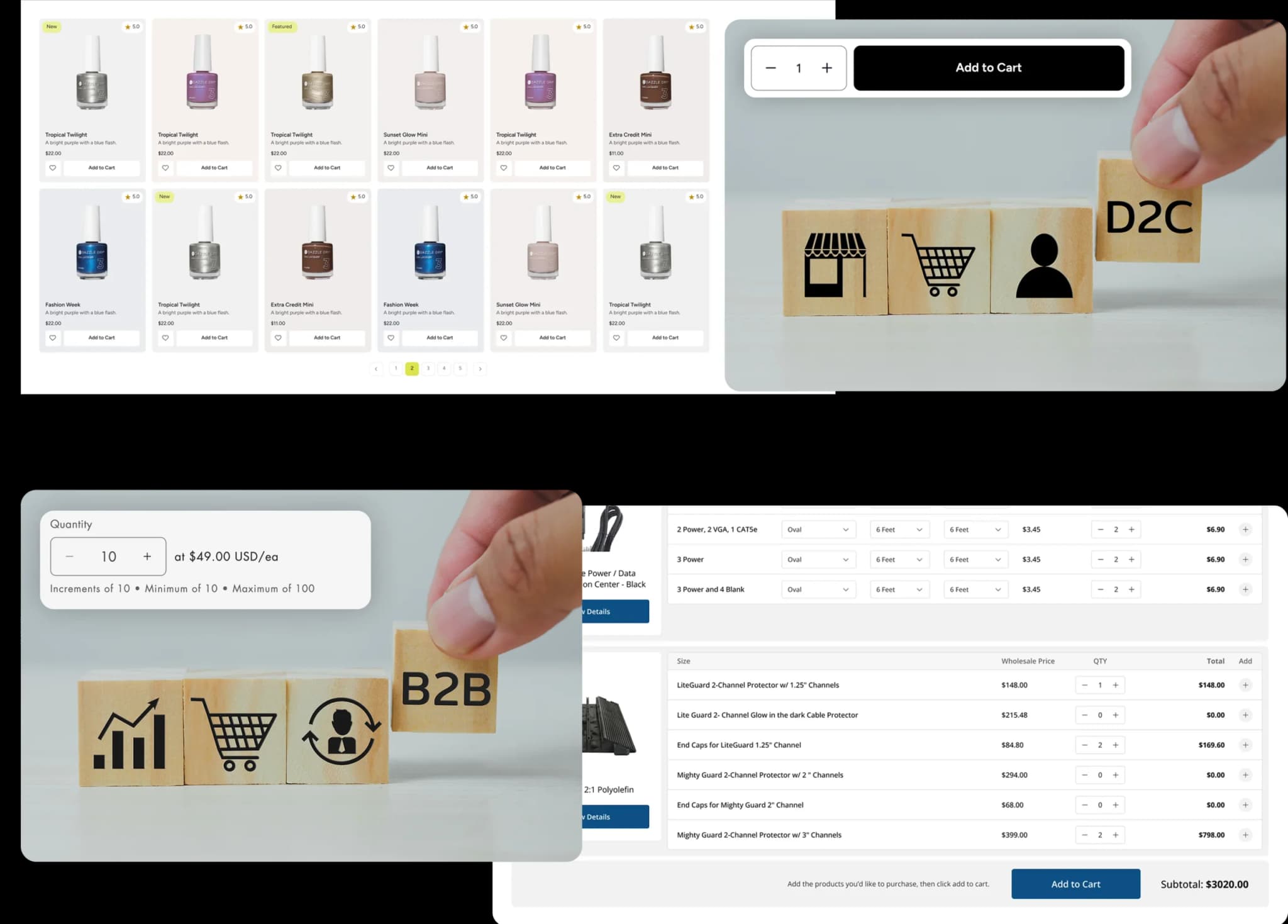 Shopify Plus B2B commerce store with a dedicated wholesale portal
