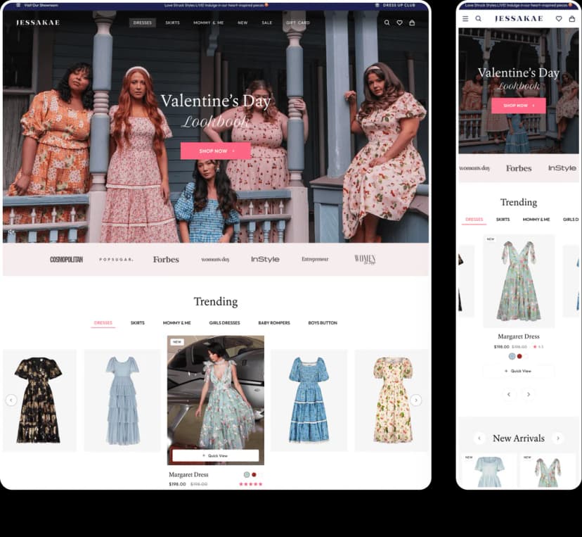 Shopify store page optimized for fast mobile load times