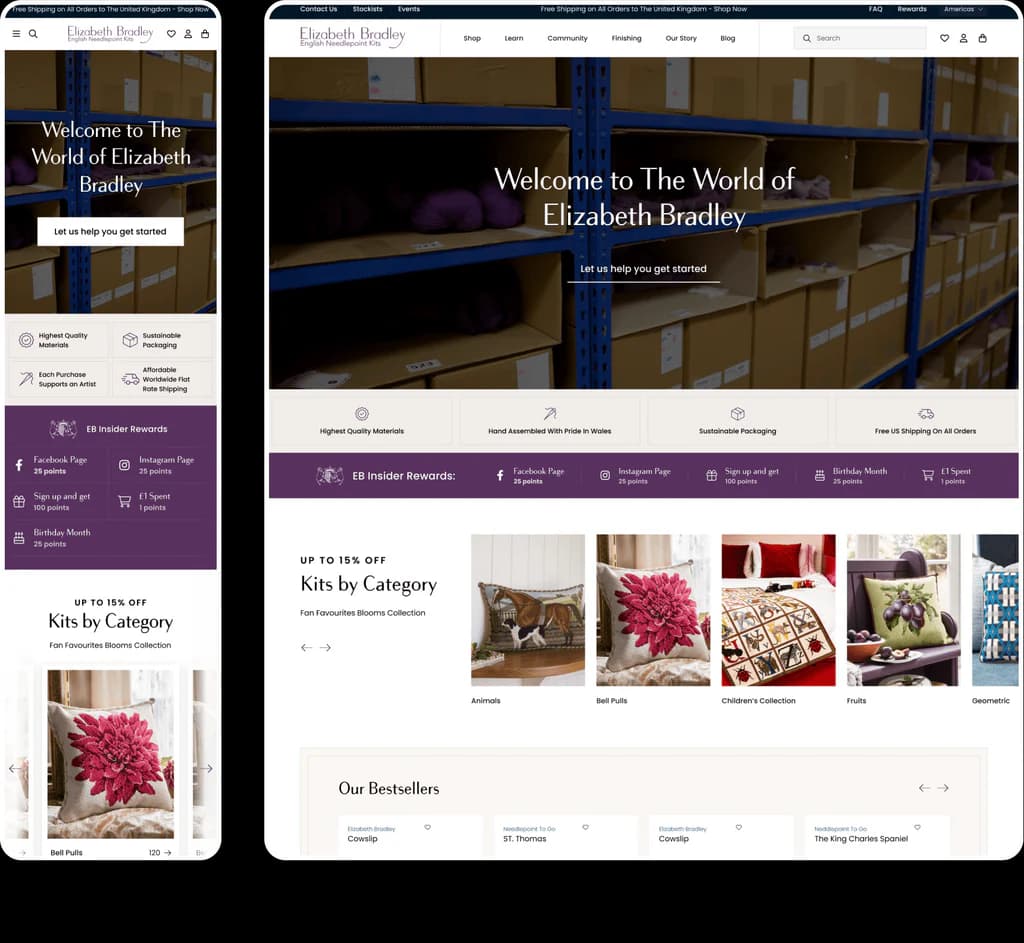 Shopify page UX and UI design mockup