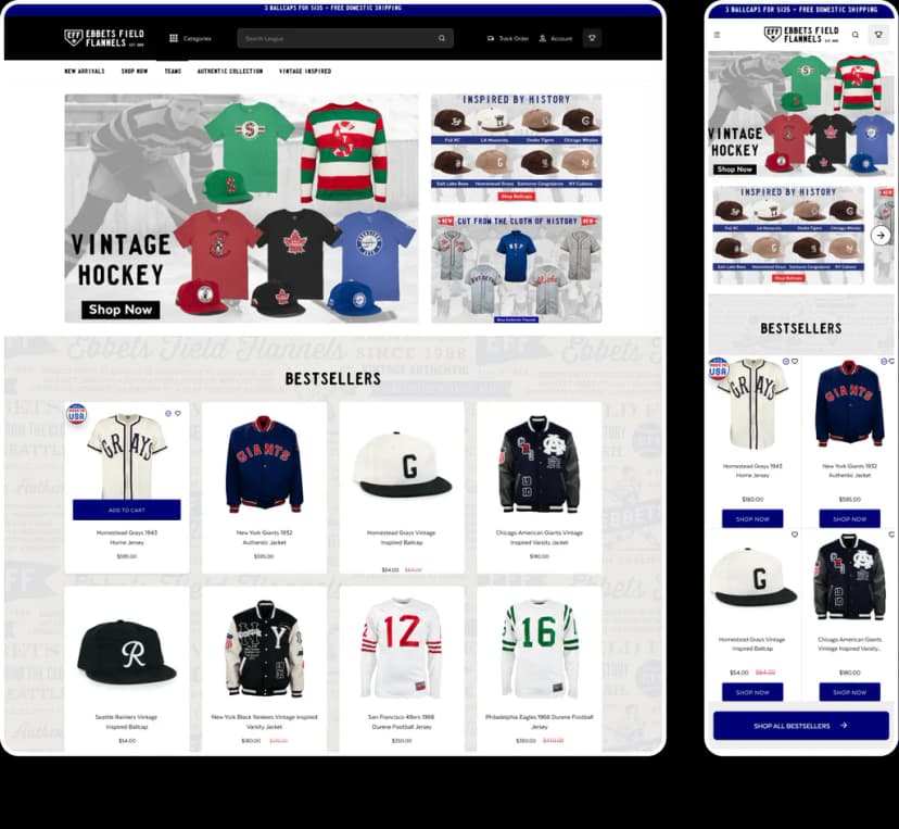 Shopify store page optimized for fast mobile load times
