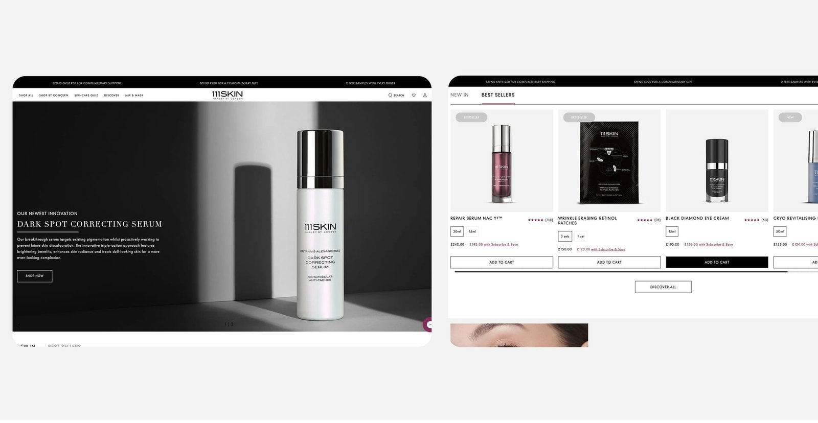 111SKIN Shopify case study, image 3