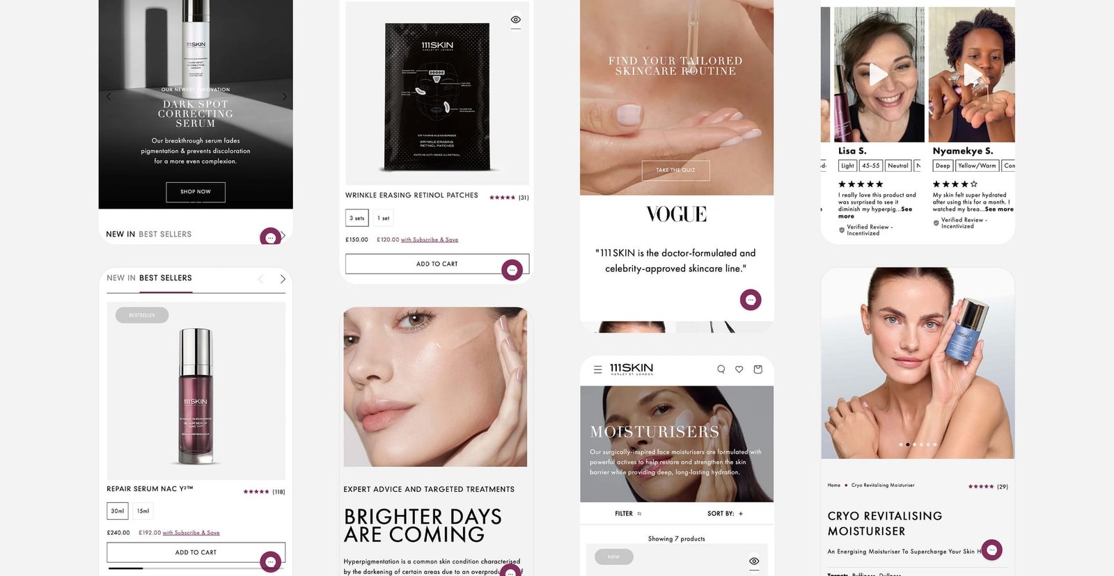 111SKIN Shopify case study, image 1