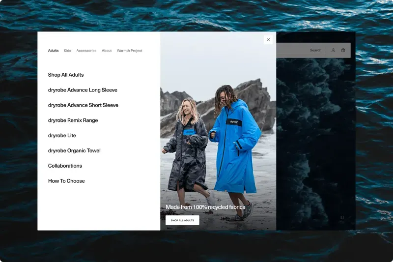 Dryrobe Shopify case study, image 4