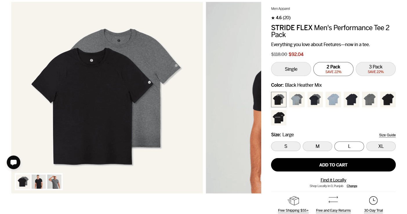 Feetures Shopify case study, image 2