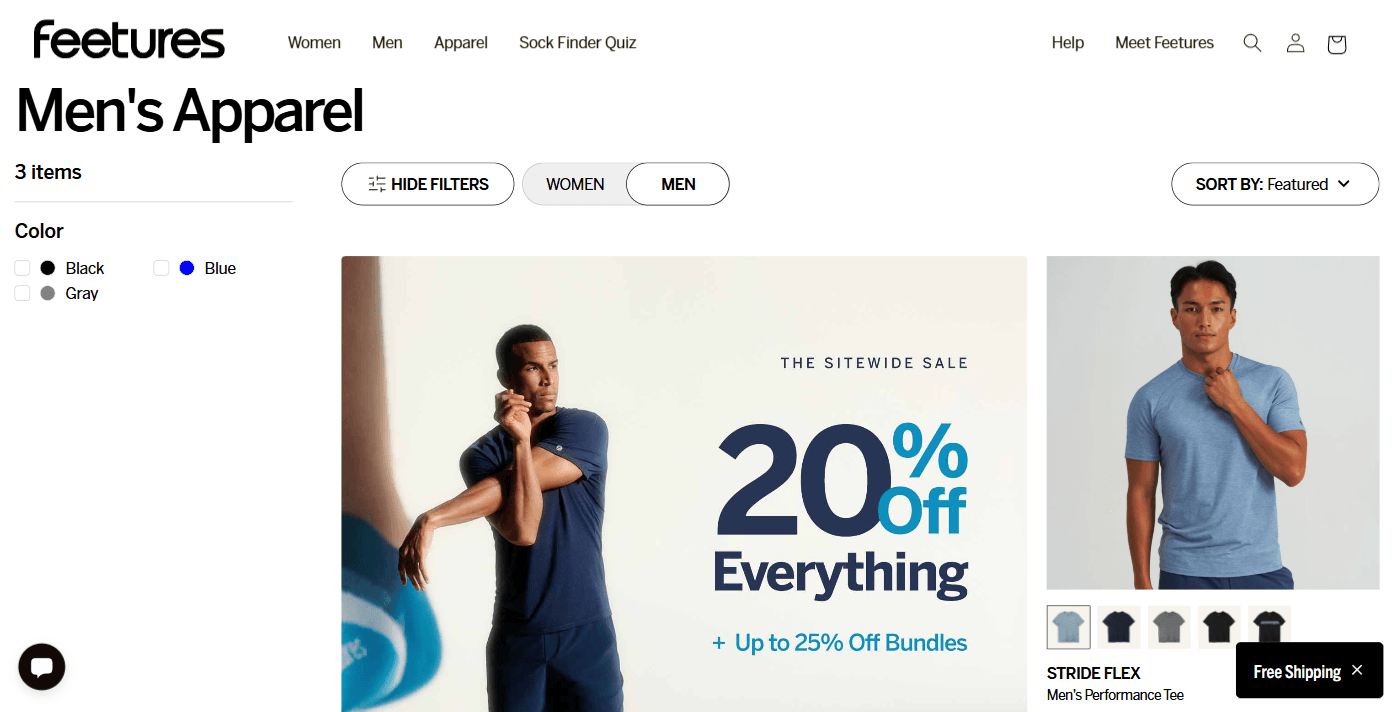 Feetures Shopify case study, image 3