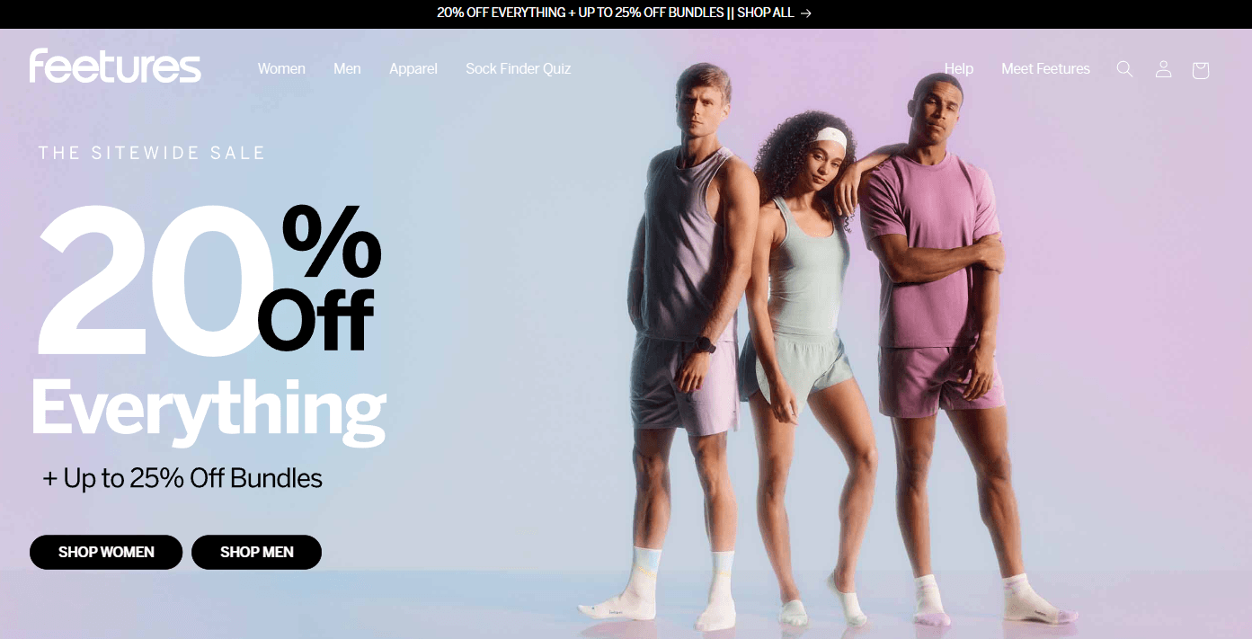 Feetures Shopify case study, image 1