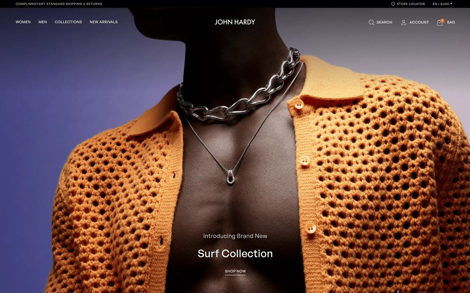 John Hardy ecommerce store, shopify plus