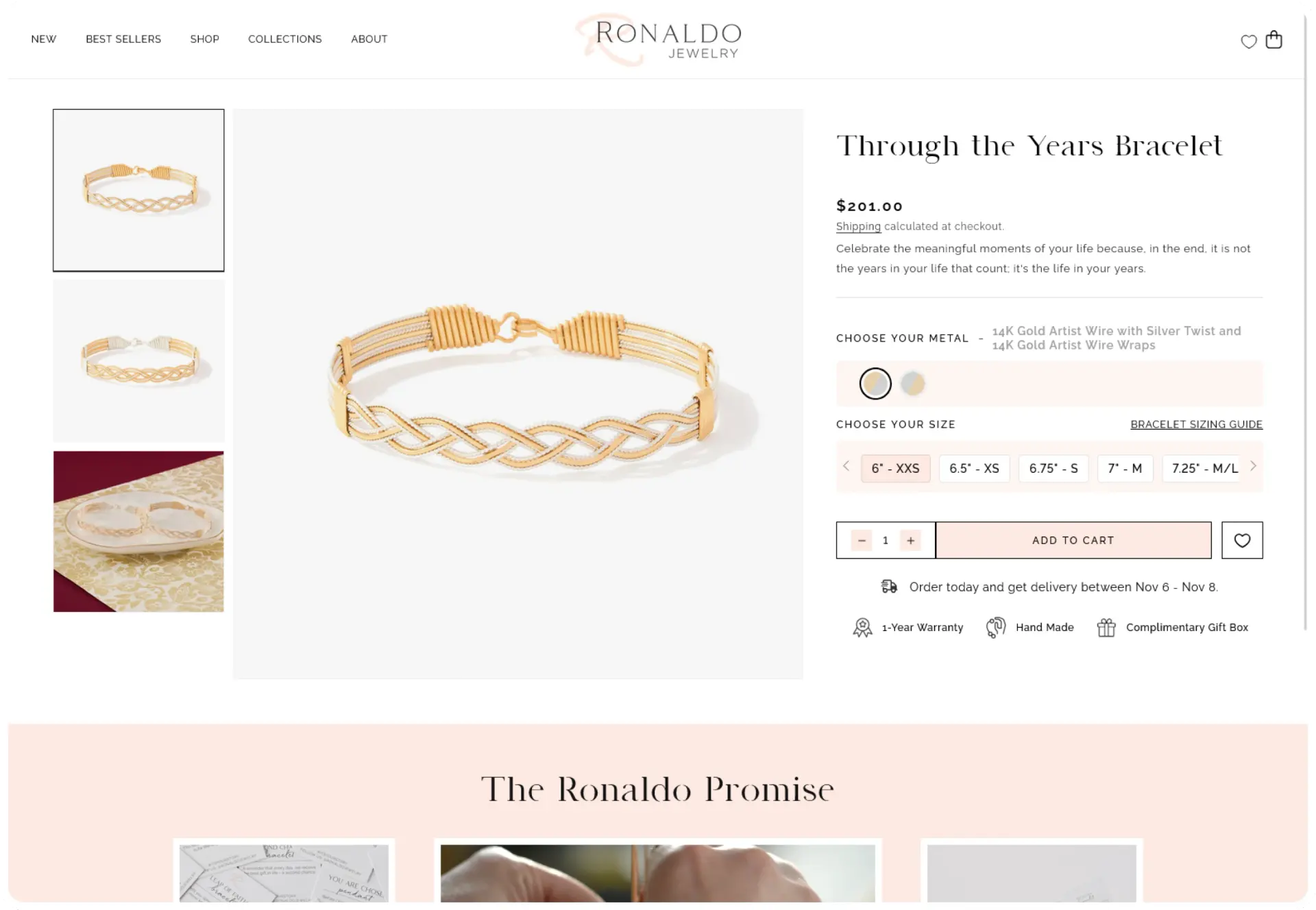 Ronaldo Jewelry Shopify case study, image 2