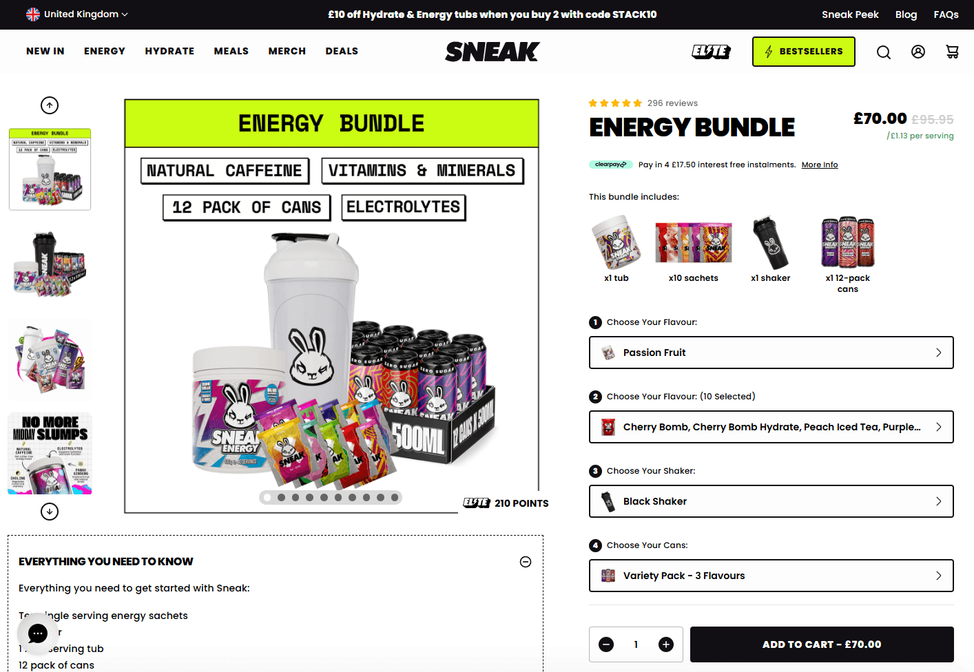 Sneak Energy Shopify case study, image 4