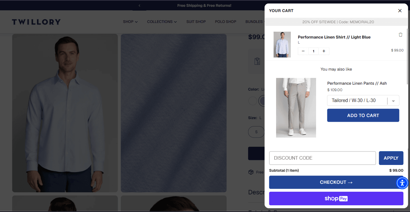 Twillory Shopify case study, image 3