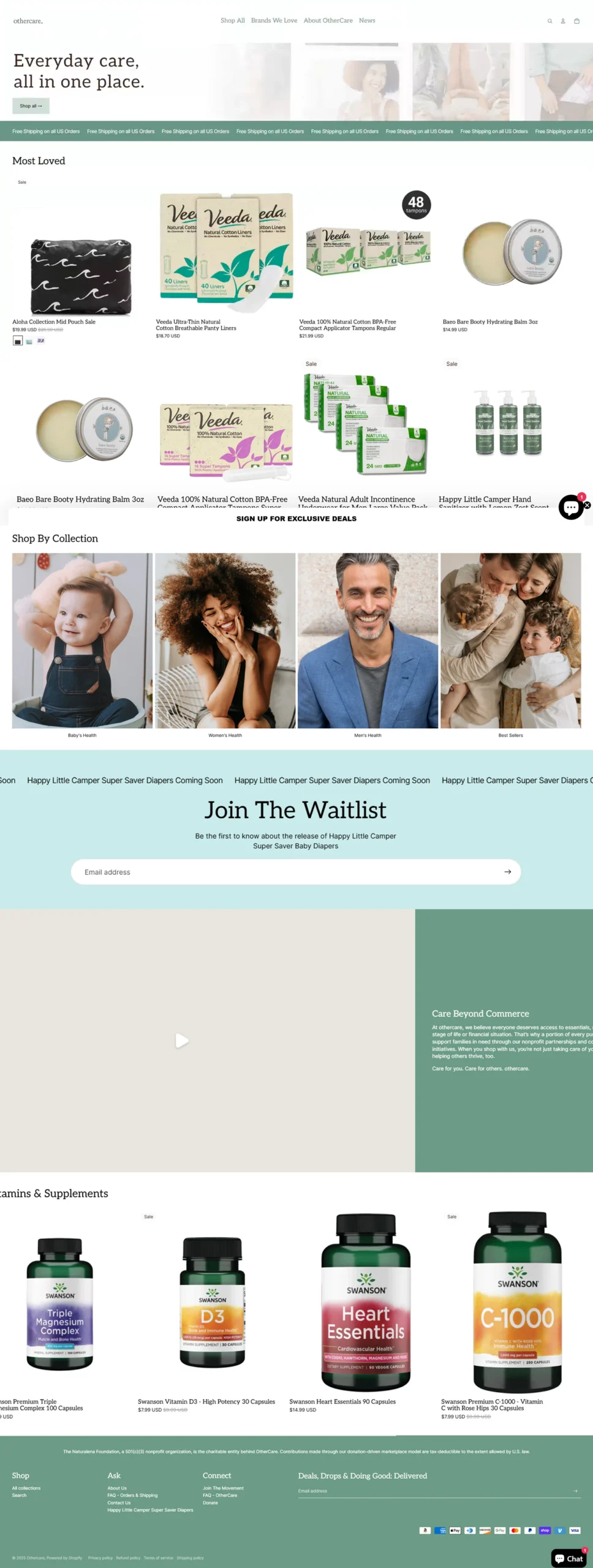 Home page before redesign
