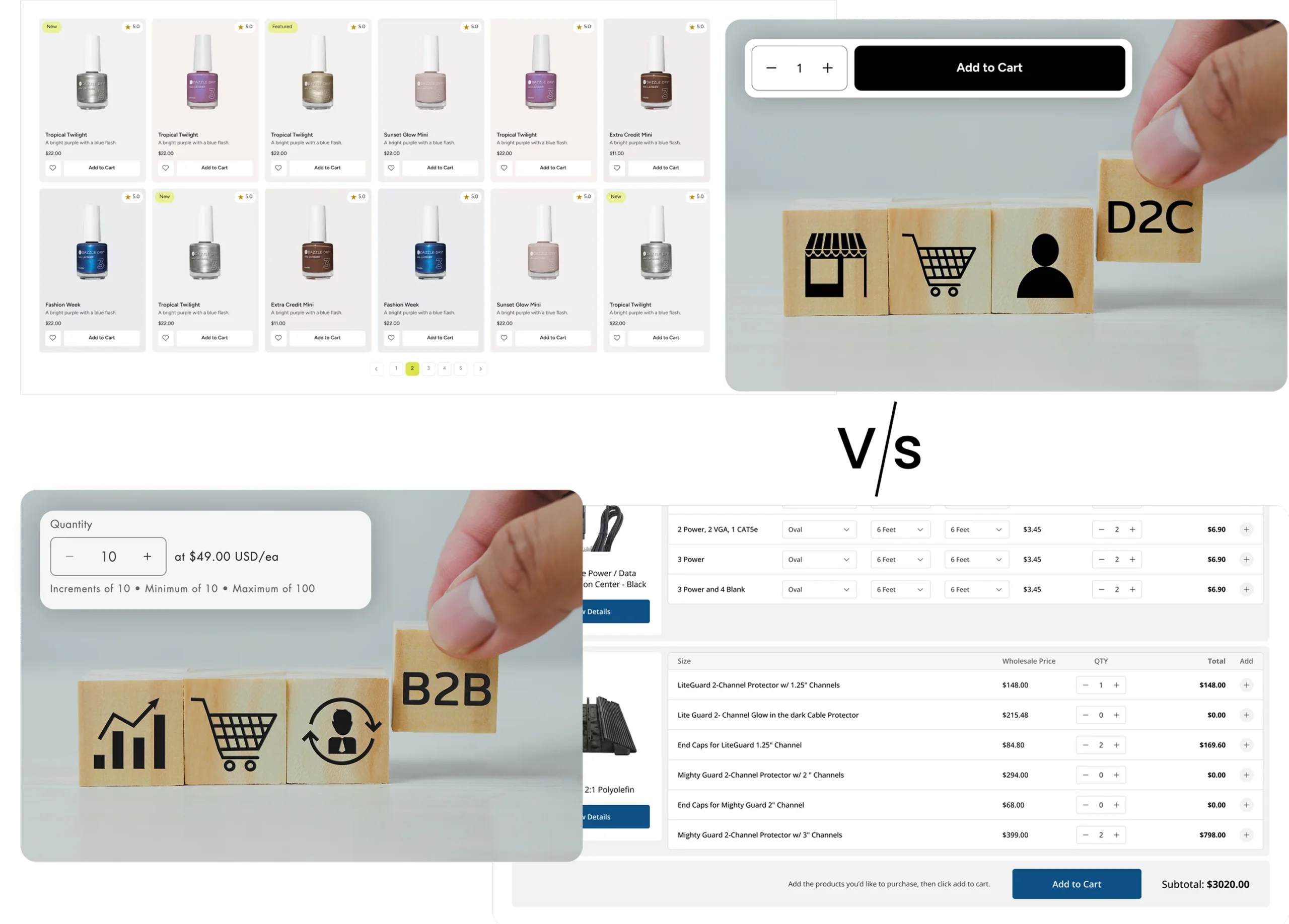 Shopify Plus B2B commerce store with a dedicated wholesale portal