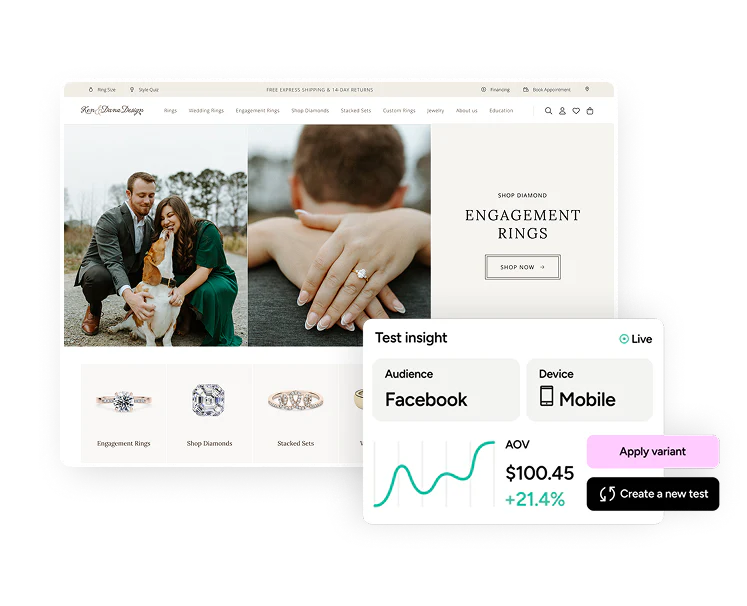 A/B test insight dashboard