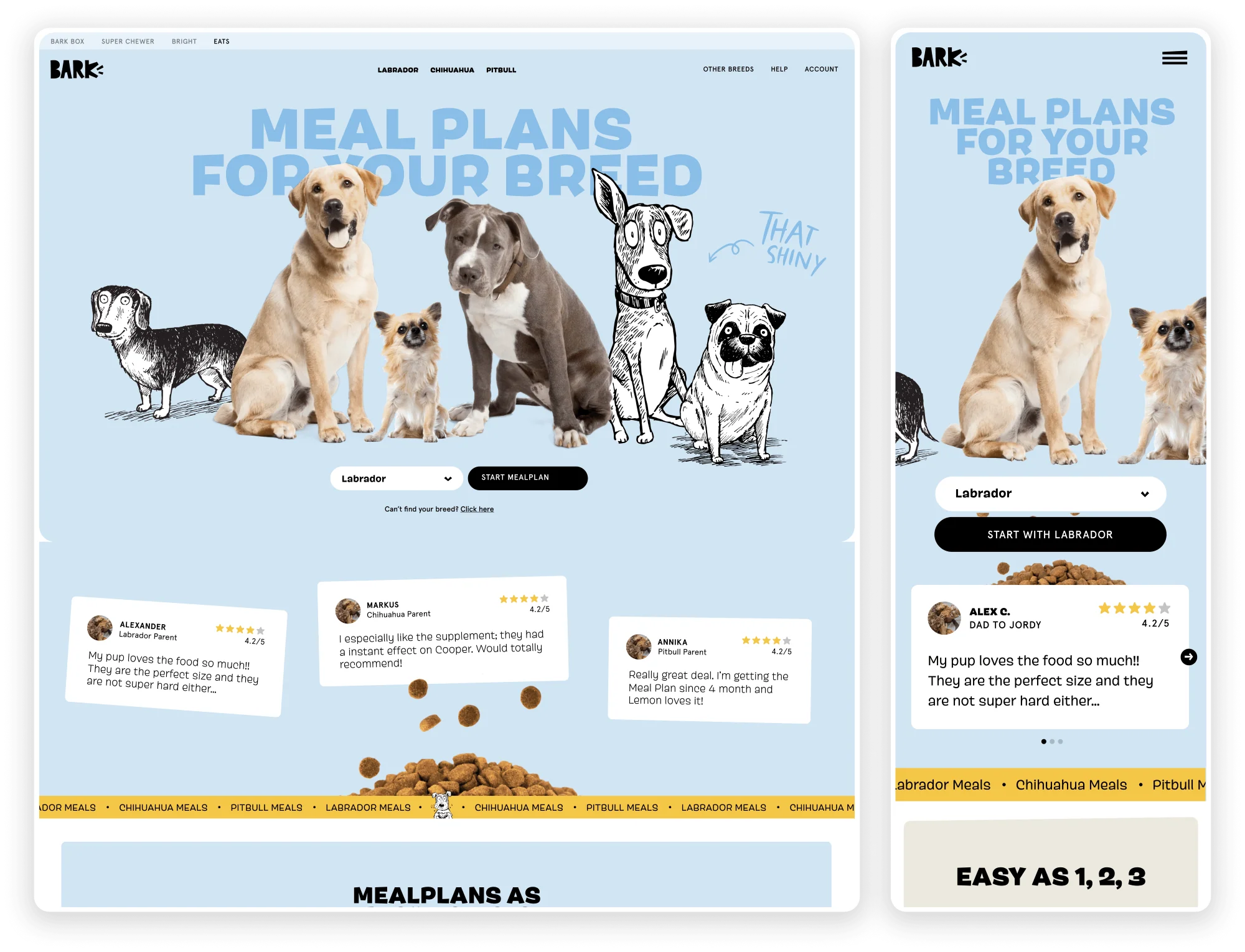 BARK Shopify storefront on desktop and mobile
