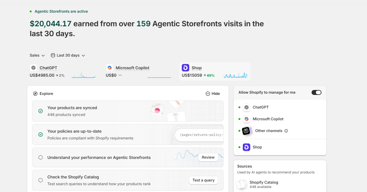 Agent-ready Shopify product surfacing inside ChatGPT search results
