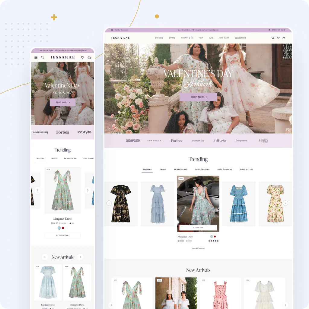 JESSAKAE Valentine's Day lookbook on desktop and mobile